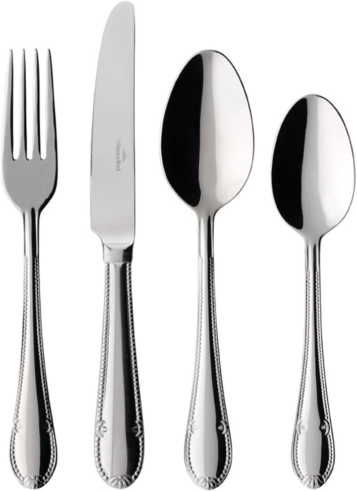 Villeroy & Boch – Mademoiselle Tafelbesteck, Besteckset 68 Teilig, Spülmaschinenfest, Rostfrei, Besteck 12 Personen, Besteckset 12 Personen, Essbesteck Set, Messer, Gabel, Löffel, Edelstahl