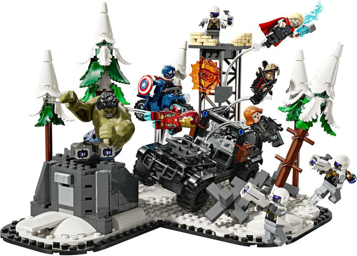 LEGO Marvel Avengers Assemble: Age of Ultron, set de construit și jucat cu 8 minifigurine de supereroi precum Thor, Hulk și Iron Man, jucărie de construit pentru băieți și fete, set de aventură 76291