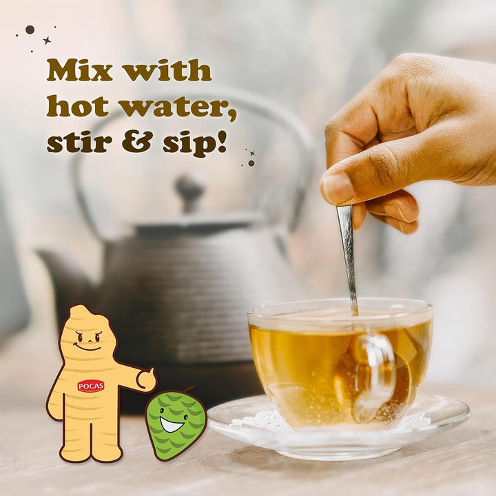 Honey Ginger Tea - Instant Tea Powder Packets 20 Count Tea USA Naty Shop