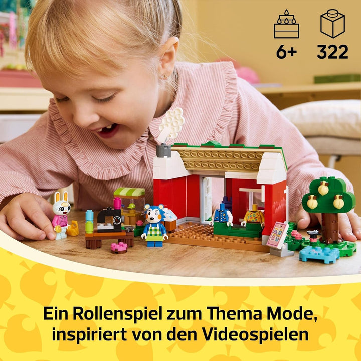 LEGO Animal Crossing Tailoring Sisters, set de construcție creativă pentru jocuri de rol, cadou pentru fete, băieți și fani ai jocurilor video cu vârsta de peste 6 ani, set de joacă de aventură 77055