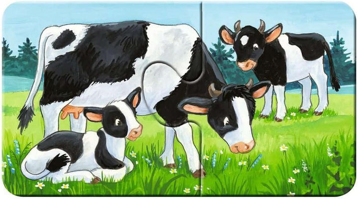 Ravensburger Puzzle pentru copii - 05072 Familii de animale la fermă - Primul meu puzzle cu 9X2 piese - Puzzle pentru copii de la 2 ani