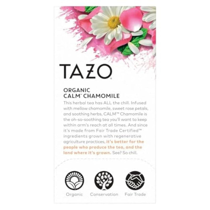 Calm Chamomile Herbal Tea Bags, Caffeine Free Blend, 16 Total Tea Bags Tea USA Naty Shop