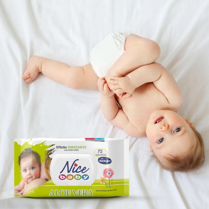 Reinigungstücher Für Kinder Und Babys – Mit Aloe Vera Und Arganöl – Dermatologisch Getestet – Physiologischer Ph-Wert – Maxi-Format: Packung Mit 72 Tüchern – Nice