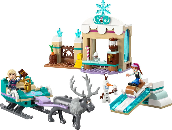 LEGO Ç€ Disney Frozen Anna's Sleigh Adventure, Jucărie de construcție și Playset de fantezie, Suport de ciocolată cu Anna, Kristoff, Olaf și Sven Mini Dolls, Jucărie de prințesă pentru fete de la 4 ani 43256
