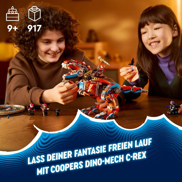 LEGO Dreamzzz 2-In-1 Coopers Dino-Mech C-Rex, jucărie Pterodactyl, T.Rex figurină de acțiune pentru băieți și fete, jucărie creativă, set de aventură, cadou pentru copii de la 9 ani 71484