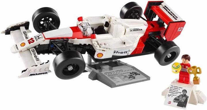 Set de mașini model LEGO Icons Mclaren MP4/4 & Ayrton Senna, kit de mașini de curse F1 pentru adulți cu mini-figură de pilot de curse, obiect de colecție, idee de cadou pentru bărbați, femei, el & ea 10330