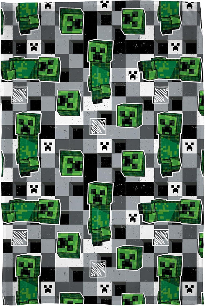 Character World Minecraft Offizielle Fleecedecke | Scribble Design Wendbarer 2-Seitiger, Superweicher, Warmer Ãœberwurf