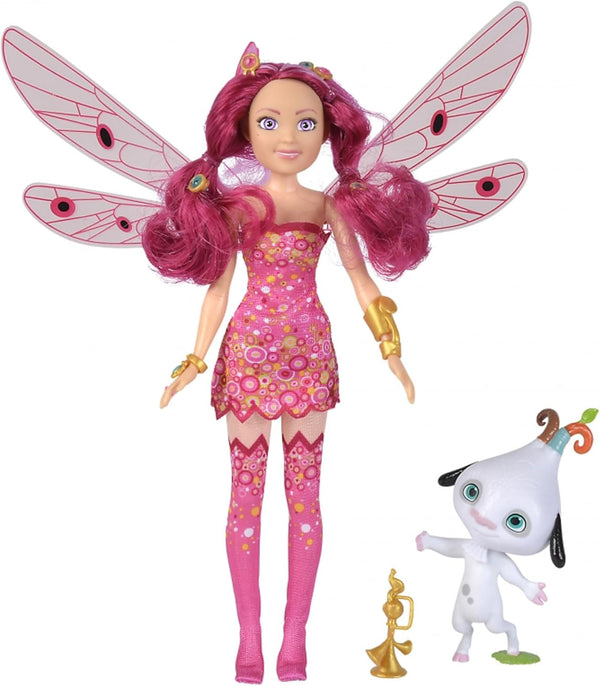 Simba 109483042 Mia and Me dress-up doll, Phuddle with Trumptus, elf cu aripi și picioare mobile, 6X agrafe de păr, 2X brățară, de la 3 ani, multicolor, 23 cm