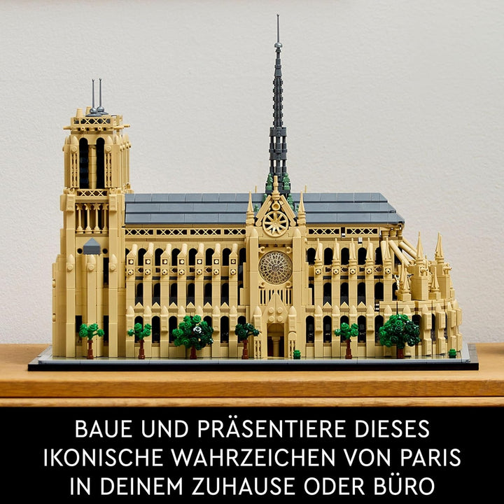 LEGO Architecture Notre-Dame De Paris, piesă de colecție pentru adulți, suvenir din Franța, cadou pentru femei, bărbați, globetrotteri și toți pasionații de istorie, model arhitectural 21061