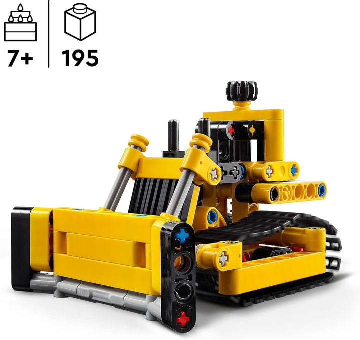 Autobasculantă electrică LEGO Technic Mack LR, model de autobasculantă pentru jocuri de rol de reciclare & Buldozer Technic Heavy Duty, buldozer de jucărie de construit