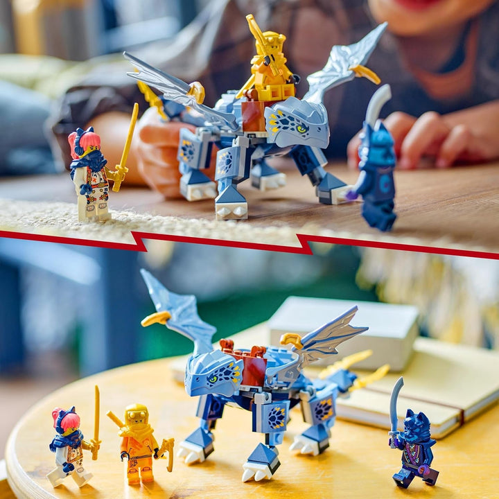 LEGO NINJAGO Riyu The Baby Dragon, jucărie dragon cu 3 mini figurine, jucărie ninja construibilă pentru băieți și fete de 6 ani, cadou plin de acțiune pentru copii 71810