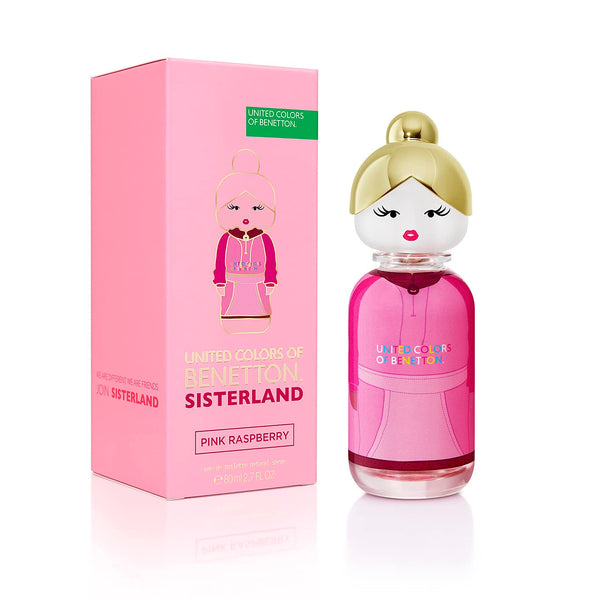 United Colors of Benetton - Sisterland Pink Raspberry, Apă de Toaletă Spray pentru Femei, Parfum Floral cu Lemn de Cedru, Zmeură, Neroli, Flori de Portocal, Lemn de Santal și Mosc - 80 ml