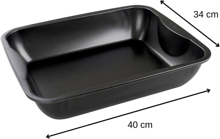 Zenker Xxl-Brat- Und Auslaufform (40 X 8 X 34 Cm) SPECIAL COOKING, Rechteckige Ofenform Mit Antihaftbebeschichtung, Backblech Für Krosse Braten & Saftige Aufläufe (Farbe: Schwarz), Menge: 1 Stück