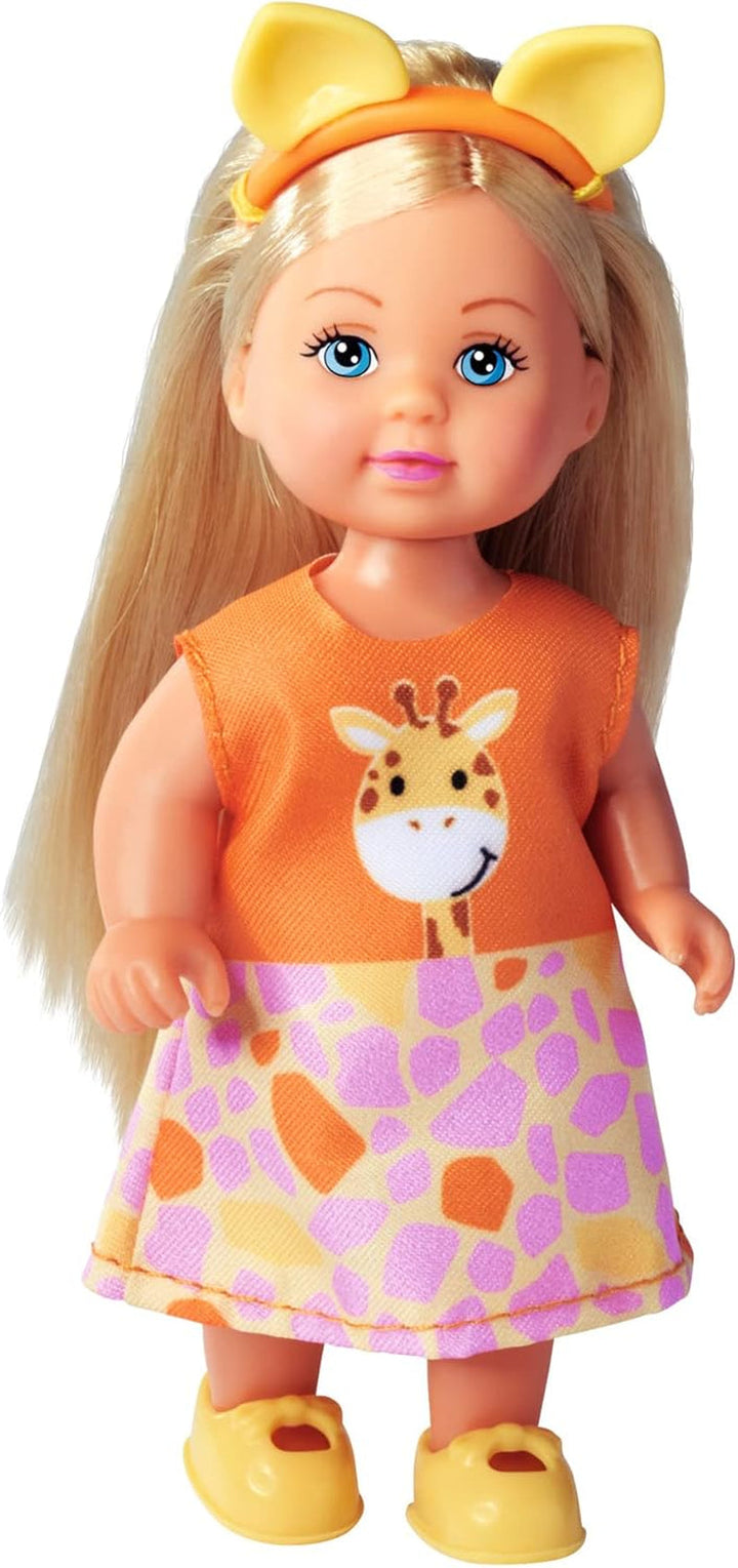 Simba 105733623 - Evi Love Cutie, 3 asortate, Se livrează un singur articol, Păpușa de joacă poartă un costum drăguț de animal cu bentiță, 12cm, De la 3 ani