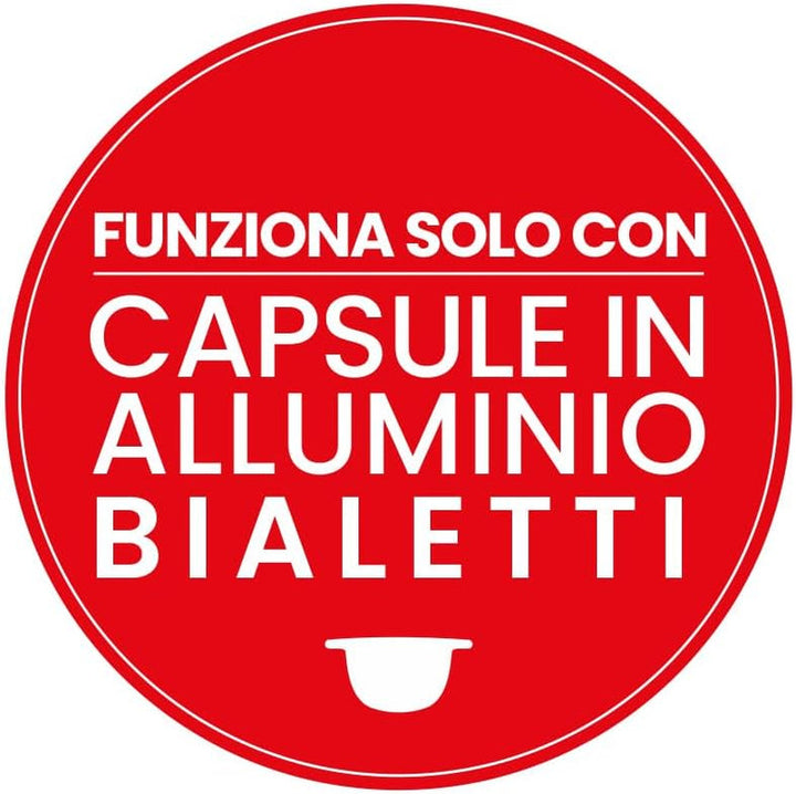 Bialetti Gioia, filtru de cafea espresso pentru capsule din aluminiu, super compact, recipient de 500 ml, 1200 W, alb
