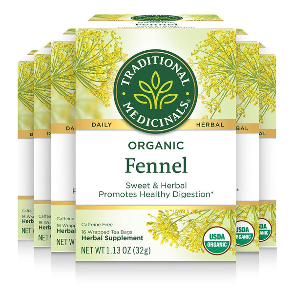 Traditional Medicinals Tea, Organic Fennel, Promotes Healthy Digestion, 96 Tea Bags (6 Pack) Tea USA Naty Shop Default Title