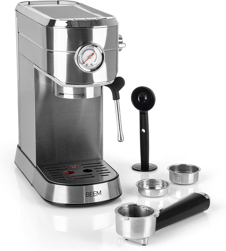 Beem Espresso Ultimate portafilter mașină din oțel inoxidabil în culoarea argint 20 bar, dimensiuni: 31.2Cm X 13.9Cm X 30.4Cm, 02032