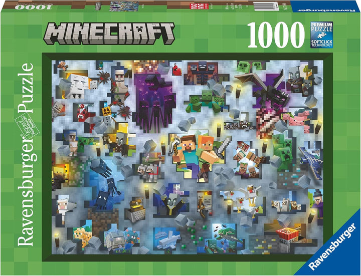 Ravensburger Puzzle 12000422 - Minecraft Mobs - 1000 piese Minecraft Puzzle pentru adulți și copii cu vârsta de peste 14 ani
