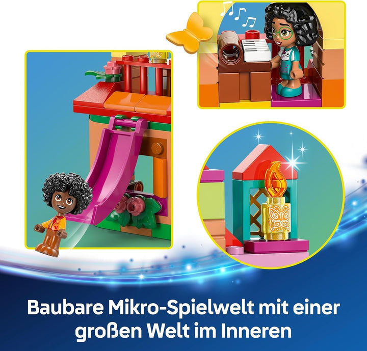 LEGO Ç€ Disney Encanto Mini House, jucărie de construcție pentru fete de la 5 ani, jucărie de fantezie și set de construcție cu Mirabel și Antonio Mini Dolls, o figură Capybara și cheie 43261