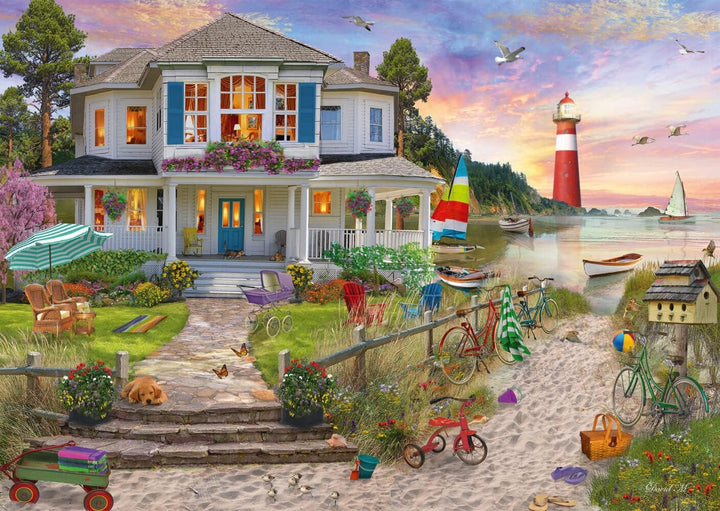 Schmidt Spiele Casa de pe plajă, puzzle jigsaw 1.000 piese