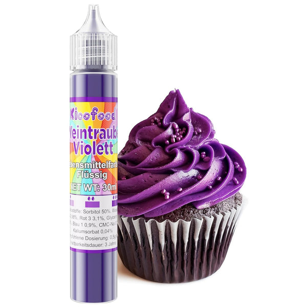 Lebensmittelfarbe - 30Ml Hochkonzentriert Lebensmittelfarbe Flüssig, Lebensmittel Farbe Für Kuchendekoration, Kunsthandwerk Einfärben, Airbrush, DIY Seifen (Weintraube Violett)