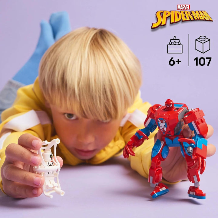 LEGO Marvel Spider-Man Mech Vs. Anti-Venom - Jucărie de supererou cu 2 minifigurine - Figură de acțiune cu brațe, picioare și degete mobile - Cadou pentru băieți și fete cu vârsta peste 6 ani 76308