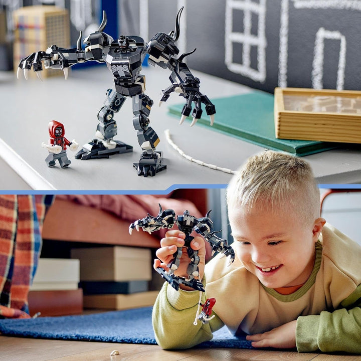 LEGO Marvel Venom Mech Vs. Miles Morales, Figuri de acțiune mobile pentru copii, Set Spider-Man cu mini-figurine pentru dueluri de supereroi, cadou de jucărie pentru băieți și fete de la 6 ani 76276