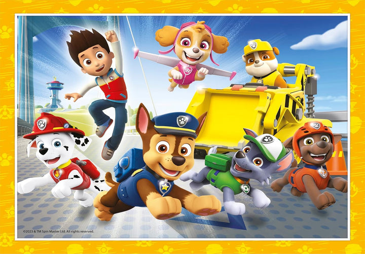 Clementoni - 21513 - Supercolor Puzzle 4 in 1 - Paw Patrol - Puzzle 12,16,20,24 piese de la 3 ani, Puzzle colorat pentru copii cu luminozitate specială și intensitate a culorilor, Joc de îndemânare pentru copii