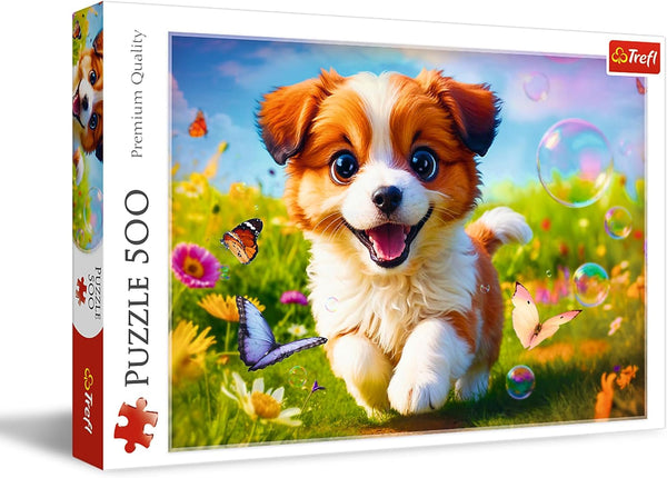 Trefl - Câine vesel - Puzzle 500 elemente - Diy Puzzle cu animale, divertisment creativ, distracție, puzzle clasic pentru adulți și copii de la 10 ani în sus