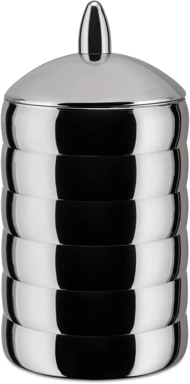 Alessi Kalistò 2 CB02 - Borcan de bucătărie din oțel inoxidabil 18/10 cu buton din aluminiu, 114 cl, argintiu Cutii depozitare alimente Naty Shop Kalisto 2