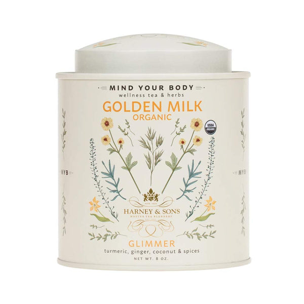 Golden Milk Powder, Turmeric, Ginger, Coconut & Spices, 8 Oz Tin Tea USA Naty Shop Default Title