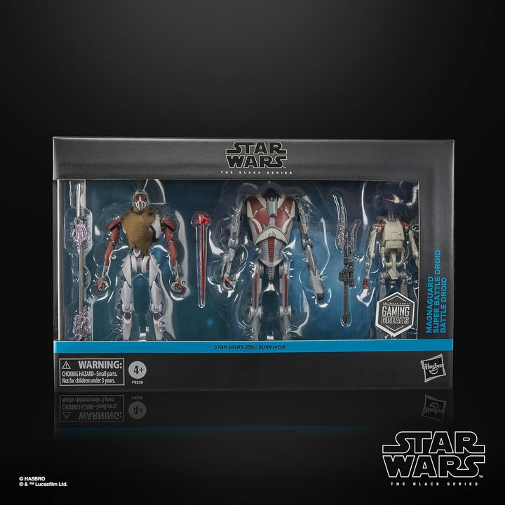 Star Wars Seria Neagră Magna Raider, Super Battle Droid, Jedi Battle Droid: Survivor Action Figures 3-pack, Scale 15 cm