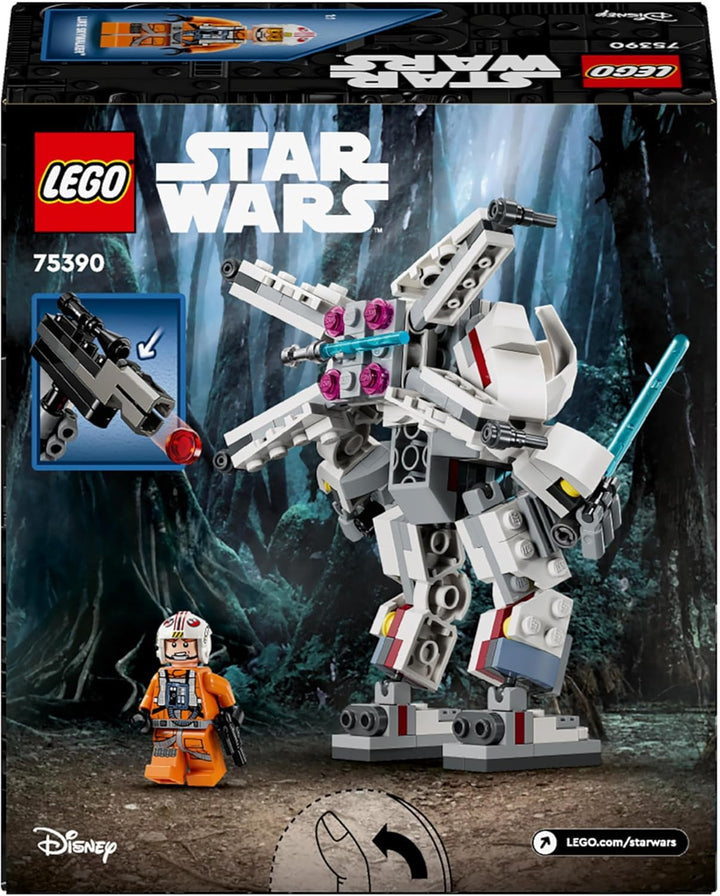 LEGO Star Wars X-Wing Mech al lui Luke Skywalker, cărămizi de jucărie de colecționat, aventură de acțiune, idee de cadou pentru băieți și fete creative cu vârsta de 6+ 75390