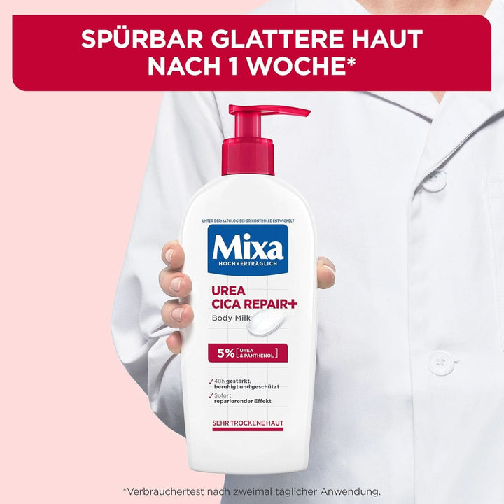 Mixa Urea Cica Body Lotion XXL, Cu uree și pantenol regenerant, Lapte de corp calmant și protector, Pentru piele uscată, 400 ml