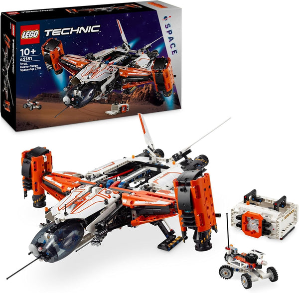 LEGO Technic Vtol transportor spațial LT81, set de construcție spațială, jucărie spațială, navă spațială, set de joacă cu mini-rover, cadou pentru băieți și fete cu vârsta peste 10 ani 42181