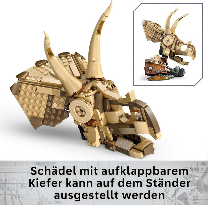 LEGO Jurassic World Dinosaur Fossils: Triceratops Skull Model, jucărie dinozaur pentru băieți și fete de la 9 ani, cadou pentru copii și fani Jurassic World 76969