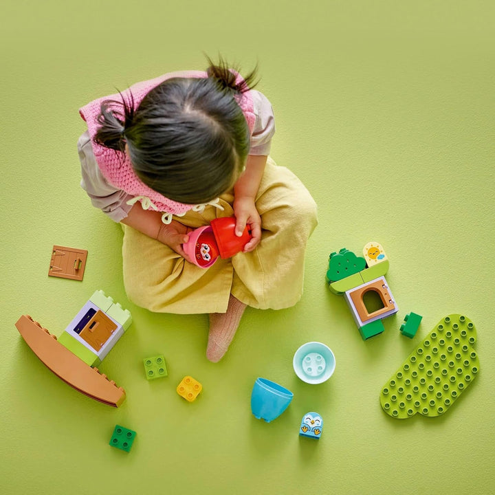 Copac LEGO DUPLO pentru echilibrare și stivuire, jucărie pentru dezvoltare, set de construcție pentru copii începând cu 18 luni, jucărie creativă pentru copii, jucărie educativă cu 2 păsări de jucărie 10440