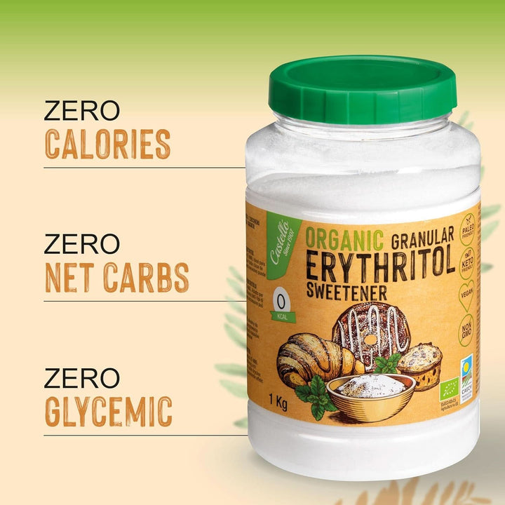 Eritritol natural organic, 10G = 7G zahăr, 1 Kg