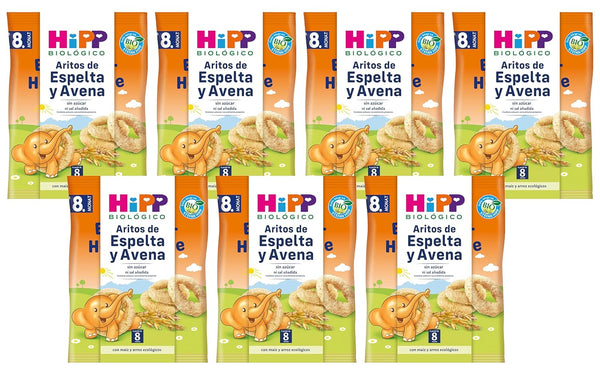 Hipp Bio Knabberprodukte Bio-Dinkel-Hafer Ringe, 7Er Pack (7 X 30 G)