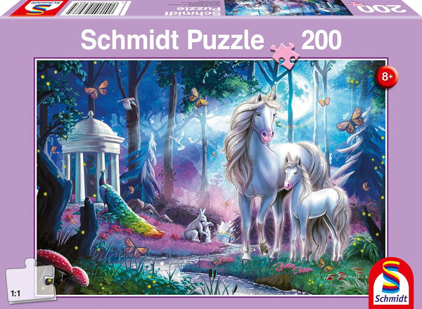 Schmidt Spiele 56486 Iepure unicorn cu mânz, puzzle jigsaw pentru copii din 200 de piese