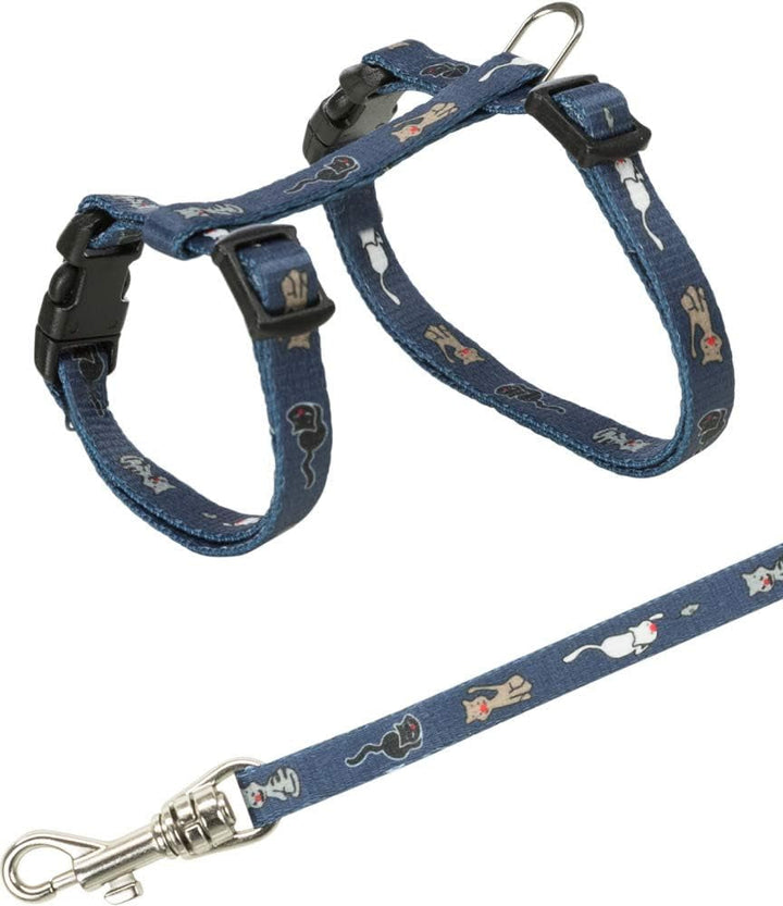Trixie 4144 Ham pentru pisoi cu lesă, nailon, 21–33 cm/8 mm, 1,20 m, culori asortate, 1 bucată