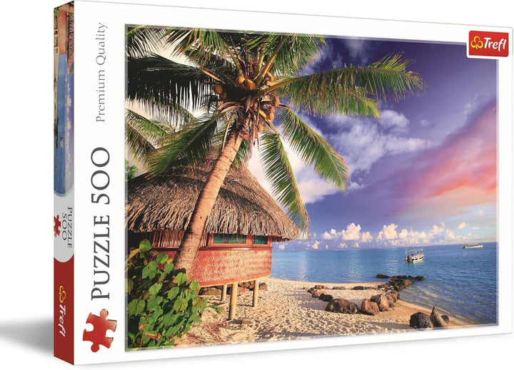 Trefl - Insula Bora-Bora - Puzzle 500 piese - Diy Puzzle cu vedere de vacanță, divertisment creativ, distracție, puzzle clasic pentru adulți și copii de la 10 ani în sus