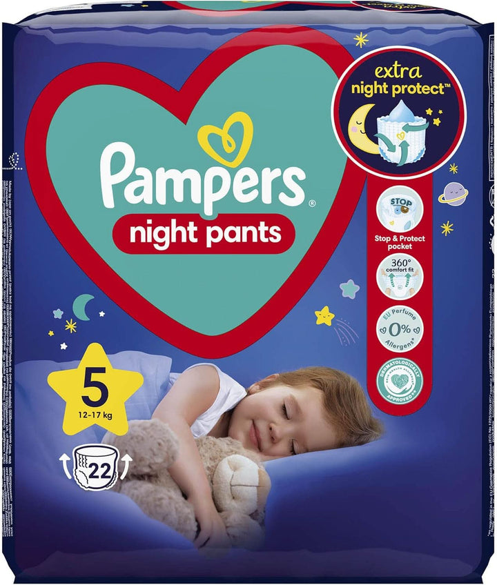 Pampers (Alte Version), Night Pants Windeln, Größe 5, 22 Stück, 12Kg-17Kg