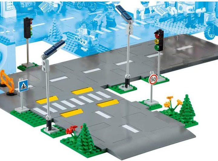 LEGO City Intersecție rutieră cu semafoare, set de construcție cu cărămizi care strălucesc în întuneric 60304