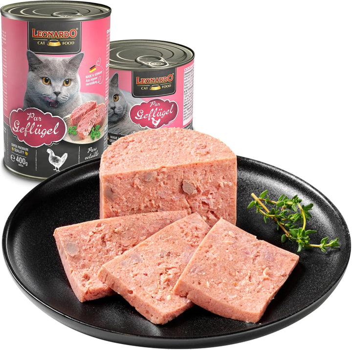 LEONARDO hrană umedă pentru pisici, pur de pasăre, cutie 6X 800G, hrană pentru pisici fără cereale, hrană completă, Made in Germany