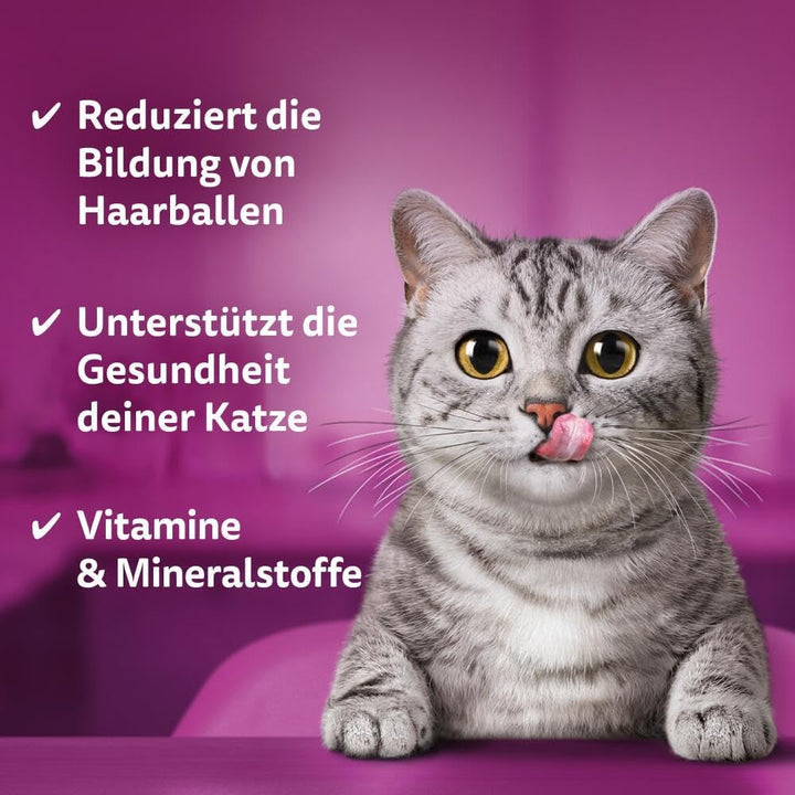 WHISKAS Anti-Hairball Cat Snacks 6 X 50G - Snacks-uri delicioase împotriva bilelor de păr pentru o blană sănătoasă