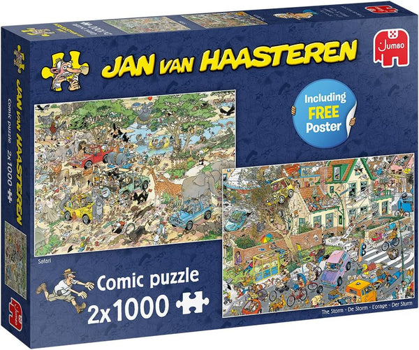 The Storm + The Safari, puzzle jigsaw 1000 piese adulți X 2