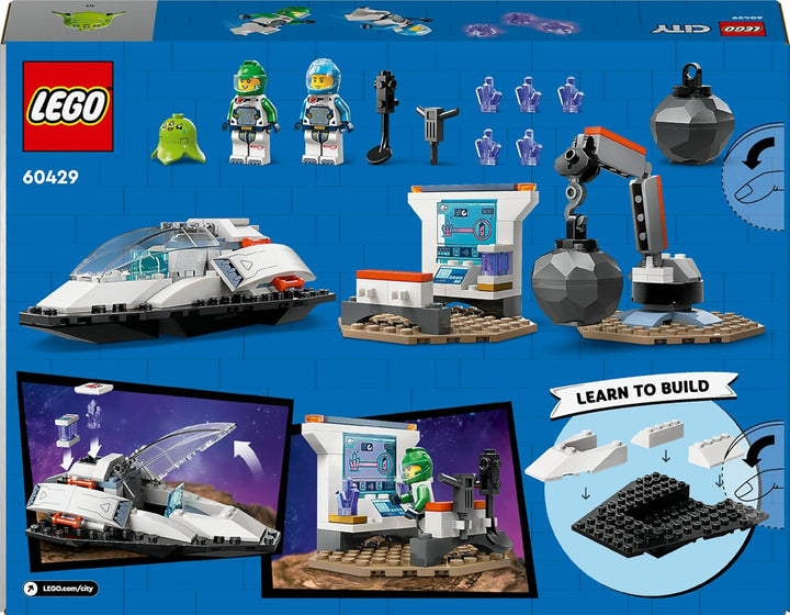LEGO City Space Asteroid Recovery, jucărie spațială cu navă spațială, stație spațială, 2 minifigurine și o figurină extraterestră, cadou pentru copii, băieți și fete de la 4 ani 60429