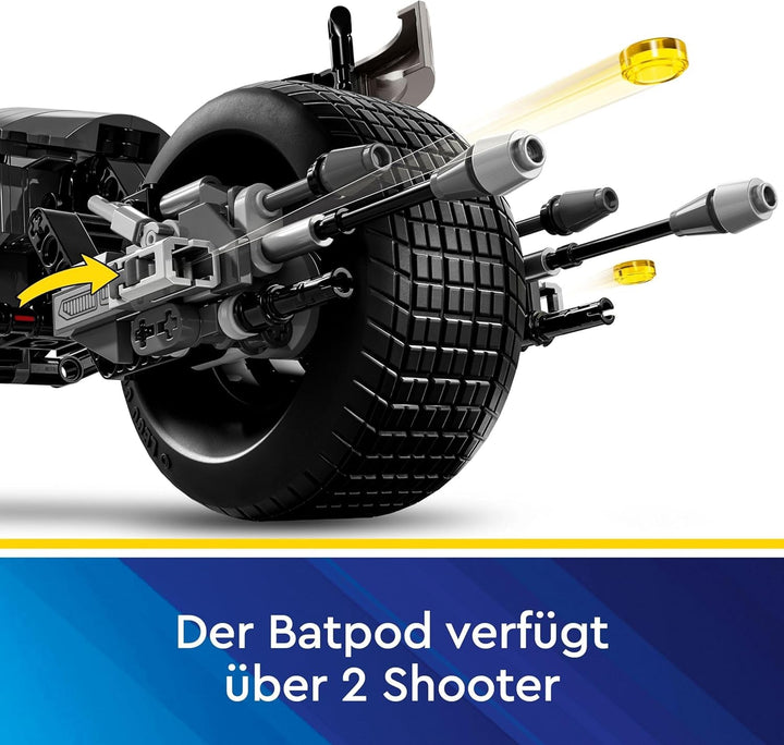 LEGO DC Batman: Batman figurină de construcție cu Batpod, jucărie pentru filmele cu supereroul, set de joacă de aventură pentru copii, cadou pentru băieți și fete 76273