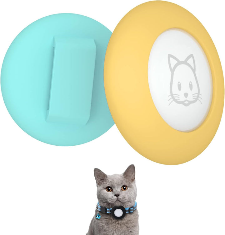 Simplethings 2022 Airtag Suport pentru zgardă pentru pisici, suport pentru zgardă mică pentru pisici compatibil cu Apple Airtag, pachet de 2 huse de protecție impermeabile pentru zgardă pentru animale de companie în limita a 1 cm